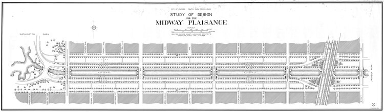 Study for the Midway Plaisance, Olmsted, Olmsted & Eliot, Landscape Architects, 1894. Courtesy of the National Park Service, Frederick Law Olmsted National Historic Site.